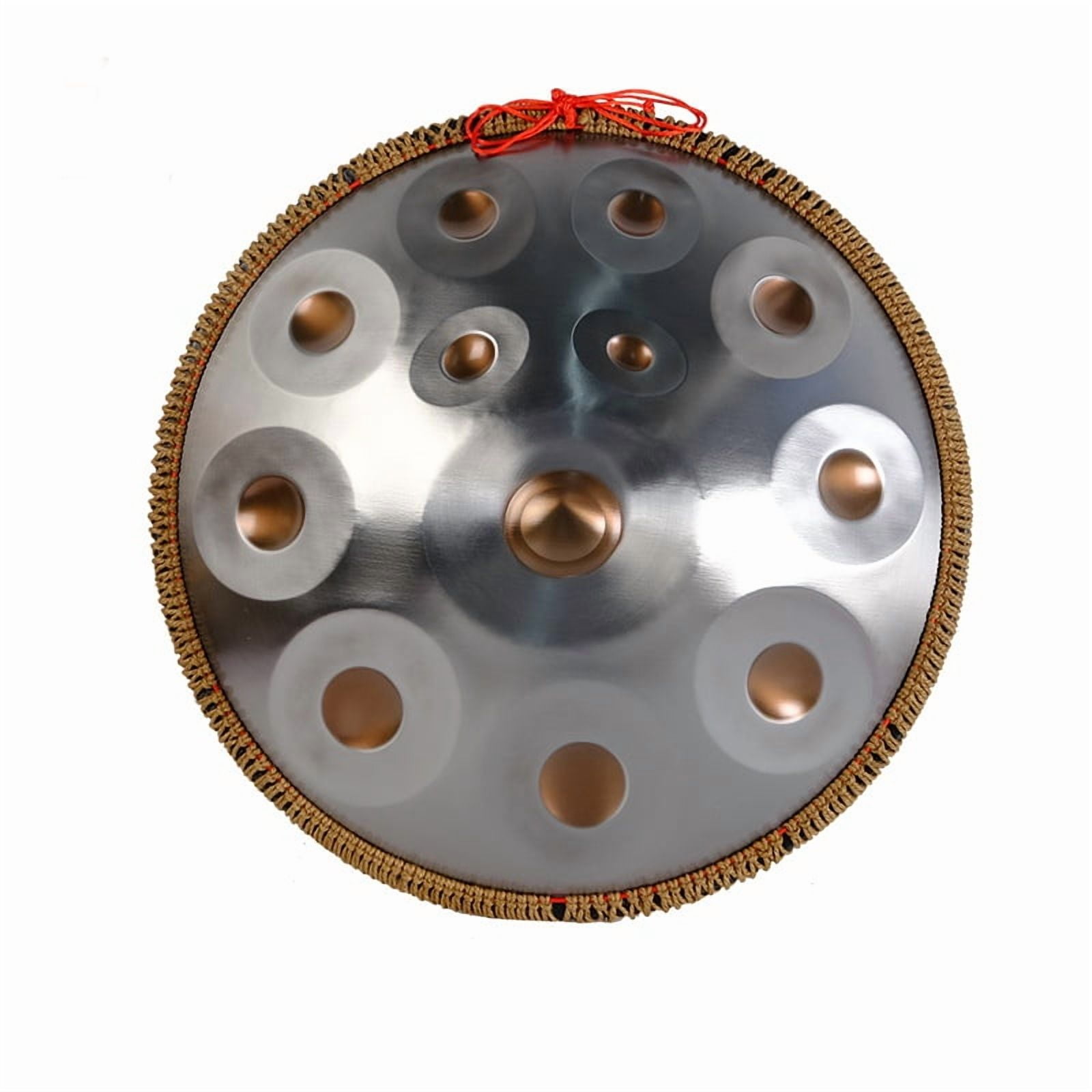 Silver 10-Tone Handpan Compact Easy-Play for Novices, Casual Jamming & Relaxation, Versatile for Meditation & Music Lover Gifts