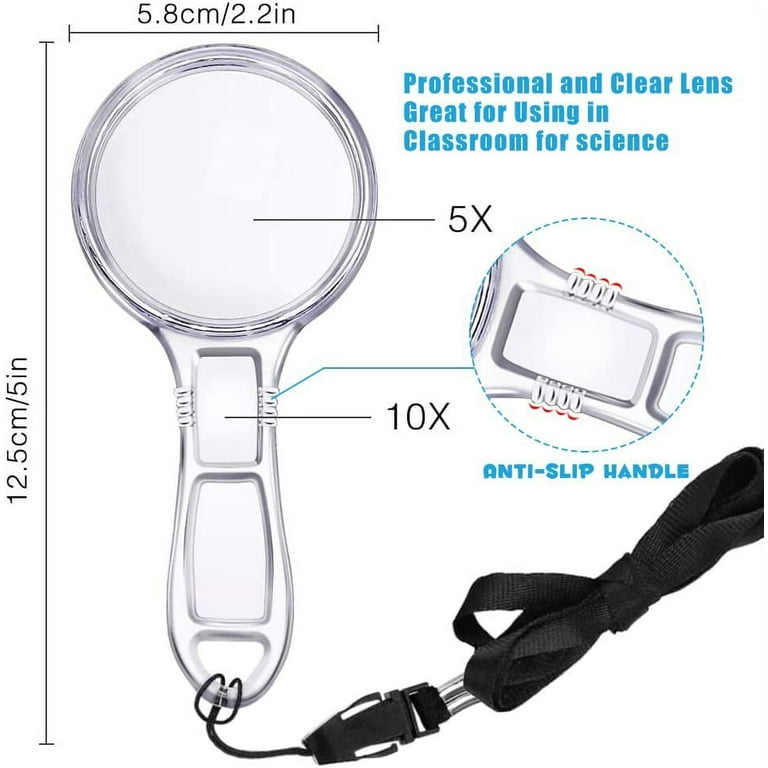NZQXJXZ 5X Hands Free Magnifying Glass for Reading Flexible Gooseneck  Reading Magnifier Large Full Book Page Magnifier for Neck Wear Repair  Sewing Low