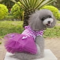 thumbnail image 4 of Vestido de princesa para perro, disfraz de cachorro con lazo, falda tutú a rayas, 4 of 8