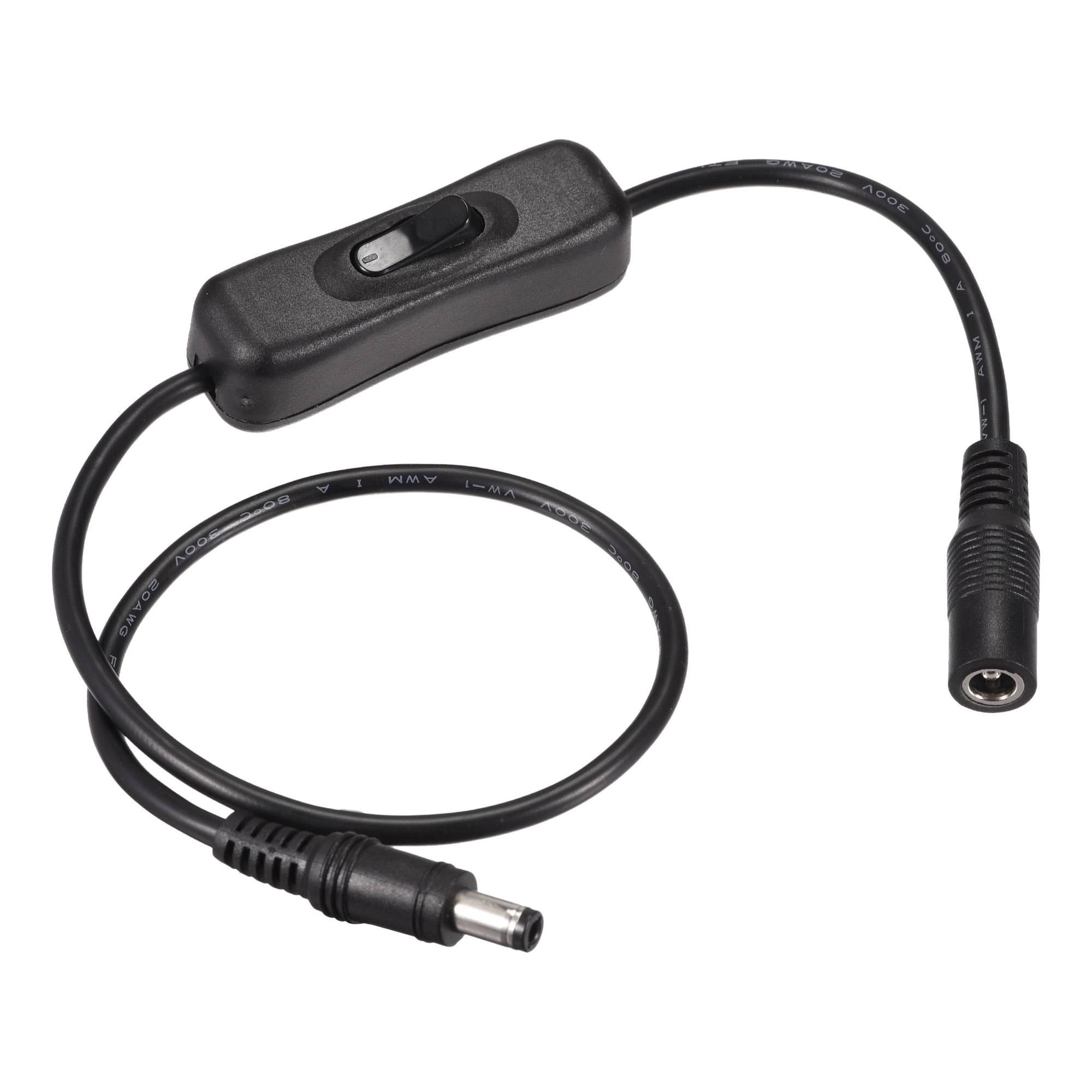 1x DC Tip Power 5.5mm x 2.1mm Male Plug Connector Straight with Cord Cable 1.5FT