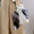 thumbnail image 3 of Boreal Craft Christmas Adorable Animal Furry Tail Keychain Hanger Plushy Tail Unique Key Accessory For Bags Purses Keys, 3 of 5