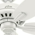thumbnail image 5 of Hunter 52 inch Indoor Ceiling Fan No Light with Pull Chain - White Ceiling Fan without Light, Standard Mount, 5 Blades, For Bedroom, Living Room, or Kitchen, Quiet - Newsome 53319, Fresh White, 5 of 14