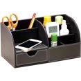 thumbnail image 1 of Leather Desktop Organizer, Storage box With Remote control/Mobile phone/Stationery/Business card/Eyebrow pencil,, 1 of 5