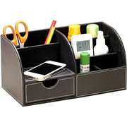 Leather Desktop Organizer, Storage box With Remote control/Mobile phone/Stationery/Business card/Eyebrow pencil,