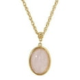 thumbnail image 2 of 1928 Jewelry 14K Gold Dipped Gemstone Rose Quartz Pink Oval Pendant Necklace For Women, 16", 2 of 4
