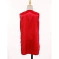 thumbnail image 5 of Doomiva Girls Boys Sequins Satin Dance Tunic Liturgical Praise Dance Top Sleeveless Open Front Split Worship Choir Robe Red 12, 5 of 7