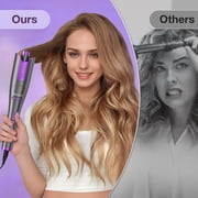 NEXPURE Automatic Curling Iron, 1 Ionic Deep Waver Hair Curler Tool, Ceramic Coating, Fast Heating, Dual Voltage, Anti-Scald, Purple
