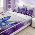 thumbnail image 2 of Erosebridal Cute Butterfly Zipper Full Size Comforter Sets with Fitted Sheet and 2 Pillowcases, Watercolor Daisy Flower Zipper Bedding Set, Polka Dots Reversible, Purple Blue, Polka Dots Reversible, 2 of 7