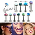 thumbnail image 1 of Opal Crystal Body Piercing Lip Nose Stud Labret Ring Bar Club Jewelry 6-8mm, 1 of 8