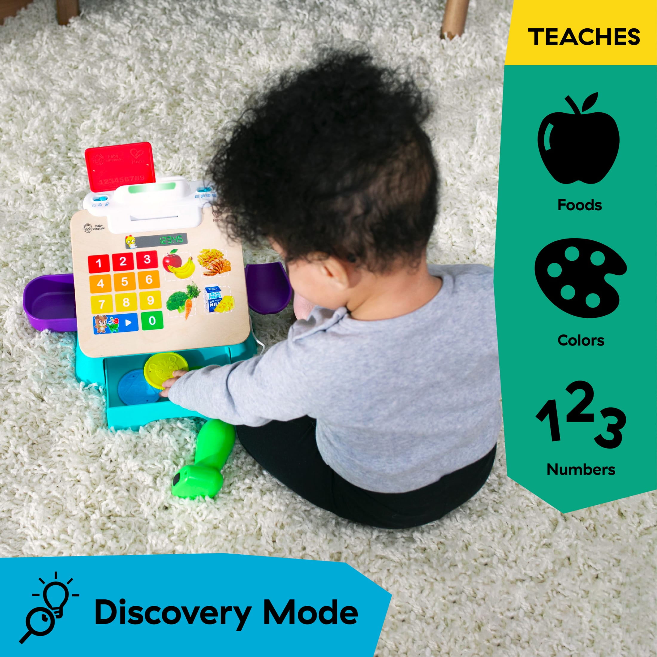 Baby Einstein + Hape Magic Touch Cash Register Pretend to Check Out Toy, Ages 9 Months+