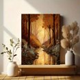 thumbnail image 6 of Golden Autumn Forest Stream Canvas Print, Perfect for Living Room, Bedroom, Office, Hotel, Nature Home Decor, 6 of 8
