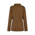 thumbnail image 3 of Gomelly Ladies Outwear Lapel Coat Slim Fit Military Jacket Women Casual Outdoor Utility Jackets Long Sleeve Brown M, 3 of 7