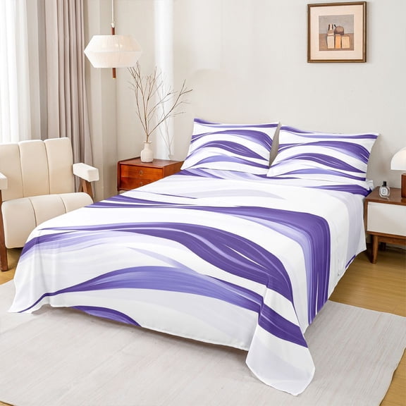 Castle Fairy Abstract Gradient Stripes Twin Sheet Sets,Vintage Aesthetic Bedding