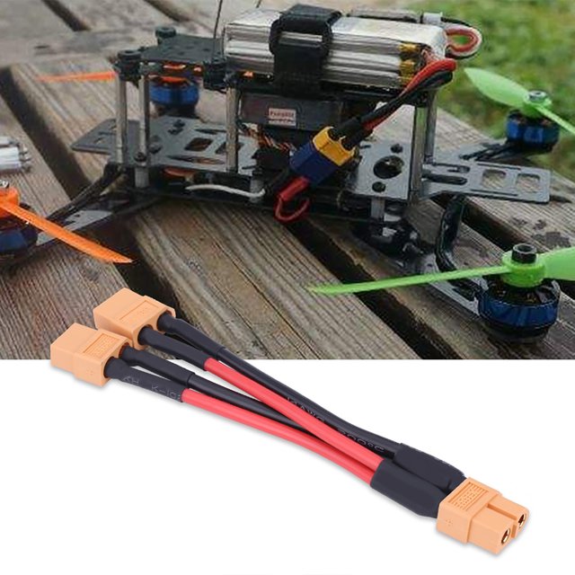 2Types XT60, 2Types XT60 Adaptateur de Connecteur de Batterie Parallèle 14AWG Câble pour RC Lipo