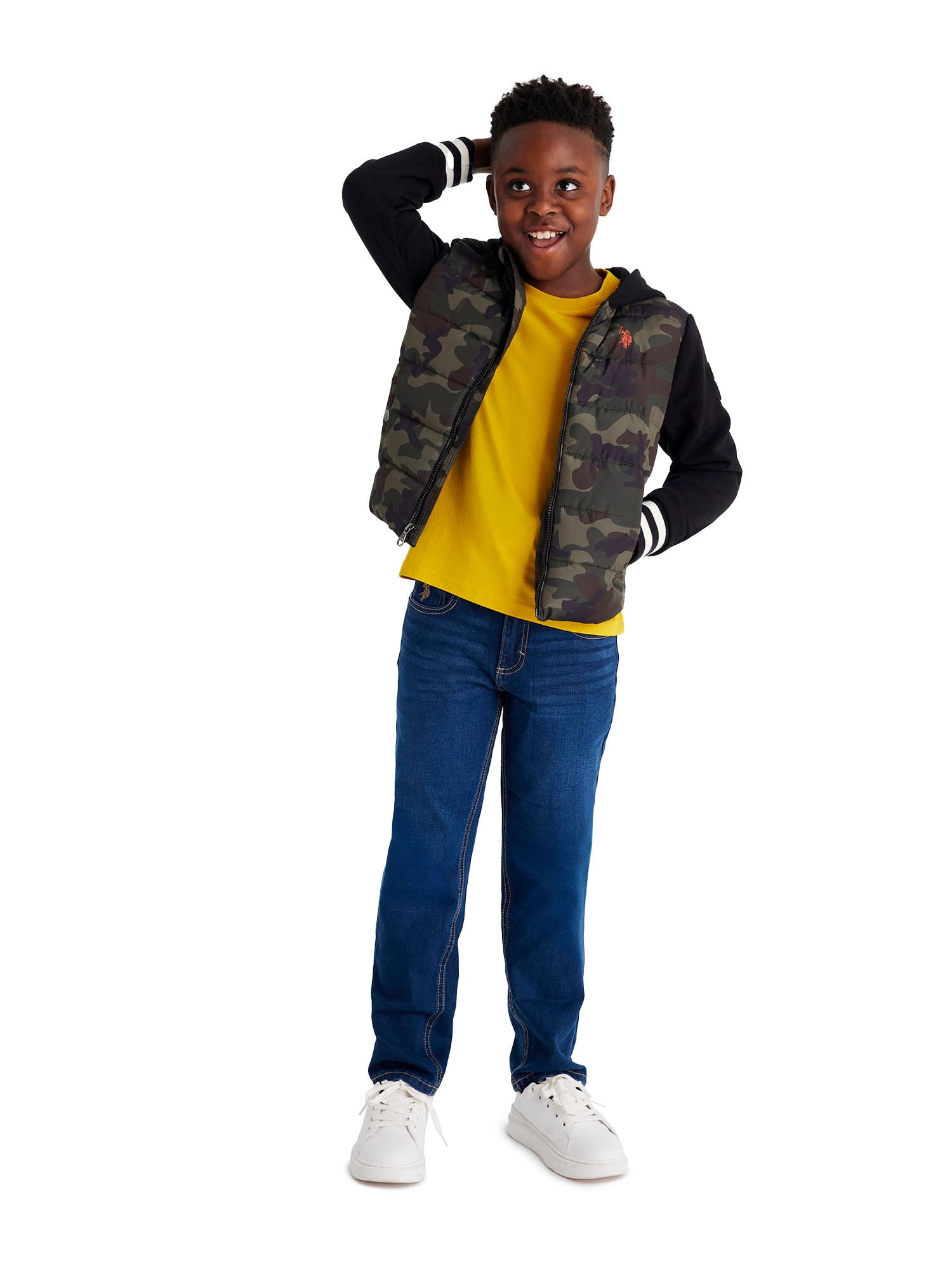 U.S. Polo Assn. Mixed Media Zip Jacket, Sizes 4-18