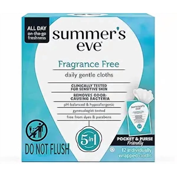 Summer's Eve Fragrance Free 12ct Cloth wipes