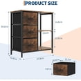 thumbnail image 2 of Rustic 3 Fabric File Cabinet and Printer Stand – Open Storage Shelf & Multi-Purpose End Table – Sturdy Steel Frame – Under Desk Organizer – Wood Color, 2 of 7