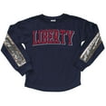 thumbnail image 2 of Girls Youth Gameday Couture  Navy Liberty Flames Guess Who's Back Long Sleeve T-Shirt, 2 of 3