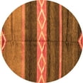 thumbnail image 1 of Ahgly Company Indoor Round Abstract Orange Modern Area Rugs, 4' Round, 1 of 4