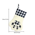 thumbnail image 3 of Ratfeit Christmas Paw Shaped Pet Stocking, 15.3-Inch, Black White Buffalo Plaid, Hanging Loop, Christmas Tree Decor, Dog Cat Treat Stocking, 3 of 6