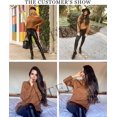 thumbnail image 3 of Honeeladyy Clearance under 10$ Womens Sweater Dress Long Sleeve Crewneck Dress Fall Clothes Solid Color Casual Pullover Knitted Jumper Short Dress, 3 of 6