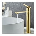 thumbnail image 4 of Bathroom Faucet Solid Brass Bathroom Basin Faucet Cold And Hot Water Mixer Sink Tap Single Handle Deck Mounted Brushed Gold Tap, 4 of 7