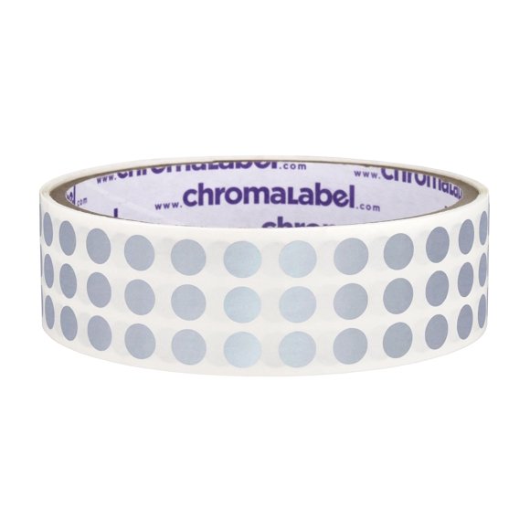 ChromaLabel 0.25 Inch Round Label Permanent Color Code Dot Stickers, 1000 Labels per Roll, Metallic Silver