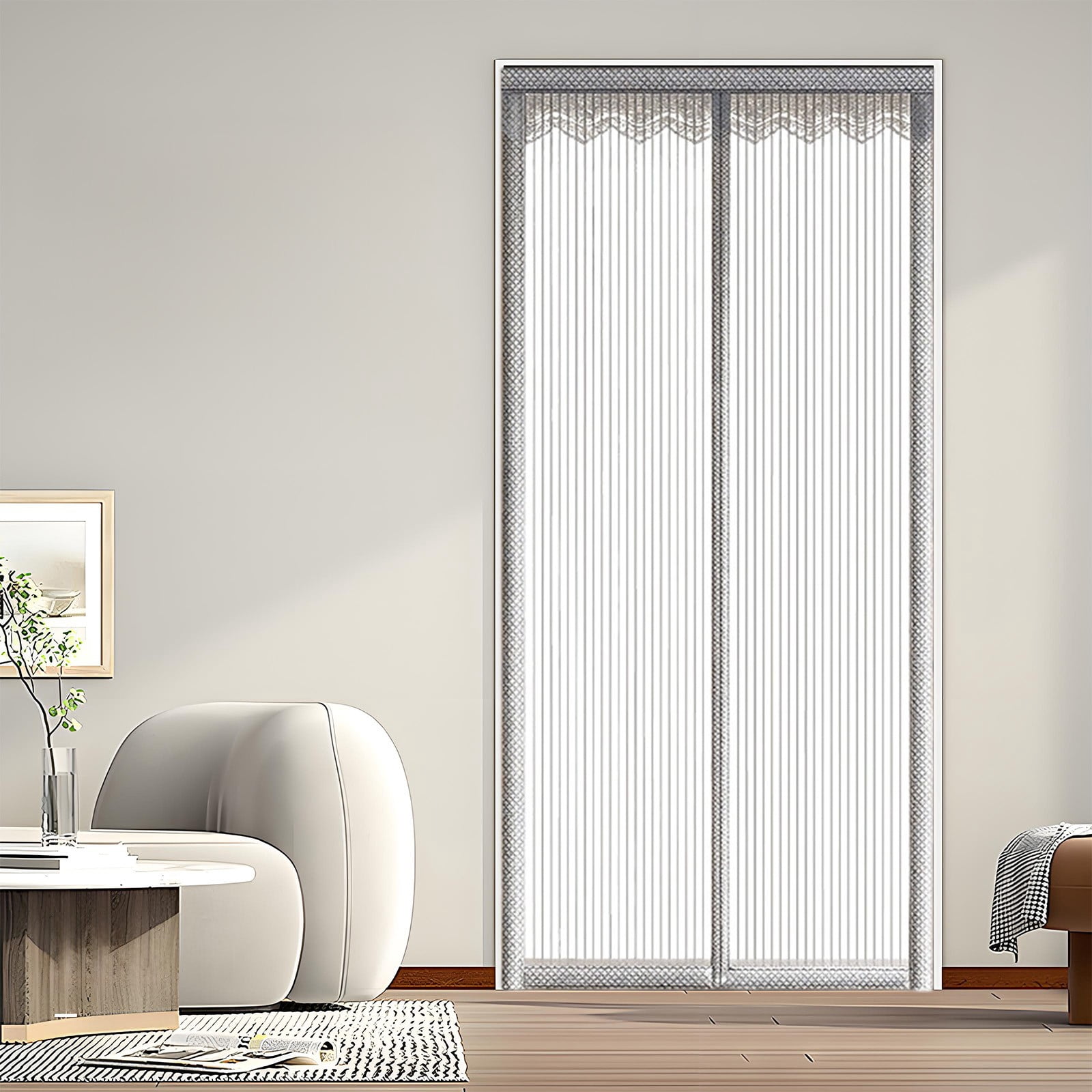 Full Strip Magnetic Screen Door, Heavy Duty Mesh Curtain, Insect Proof Partition, Dustproof Hanging Cover for Home Entryway Patio Outdoor Daily Use