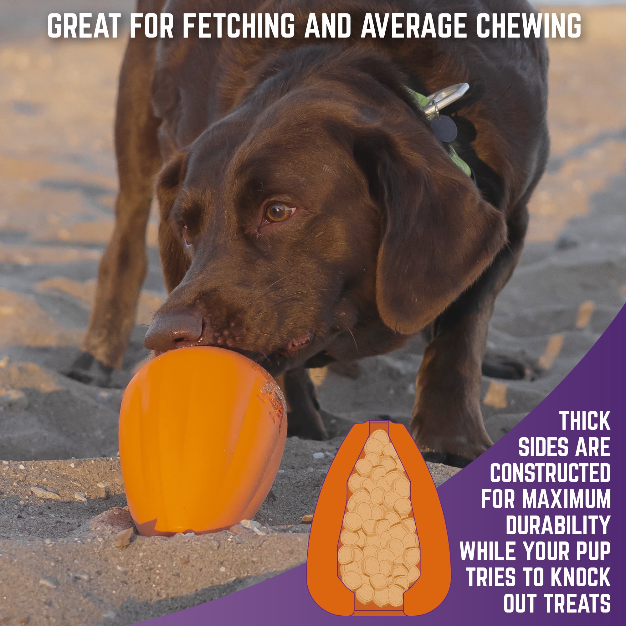 Chew King By Mammoth Extremely Durable Natural Rubber Bacon Flavor Treater- X Large