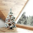 thumbnail image 4 of Pre-Lit 36" x 24" Alaskan Dura-Lit Artificial Christmas Tree, Flocked White on Green, Multi-Colored Lights, 4 of 4