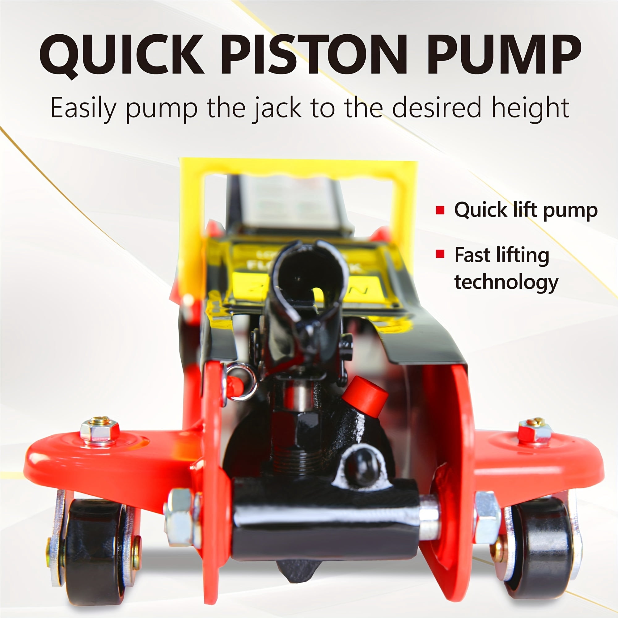 POVANLI Car Jack Set, 2 Ton Low Profile Floor Jack, Two 3T Jack Stand, Tire Repair Kit, L-Wrench, 4000LBS Trolley Jack for Car, Truck, SUV, Quick Lift 3.3''-15.2'' Red