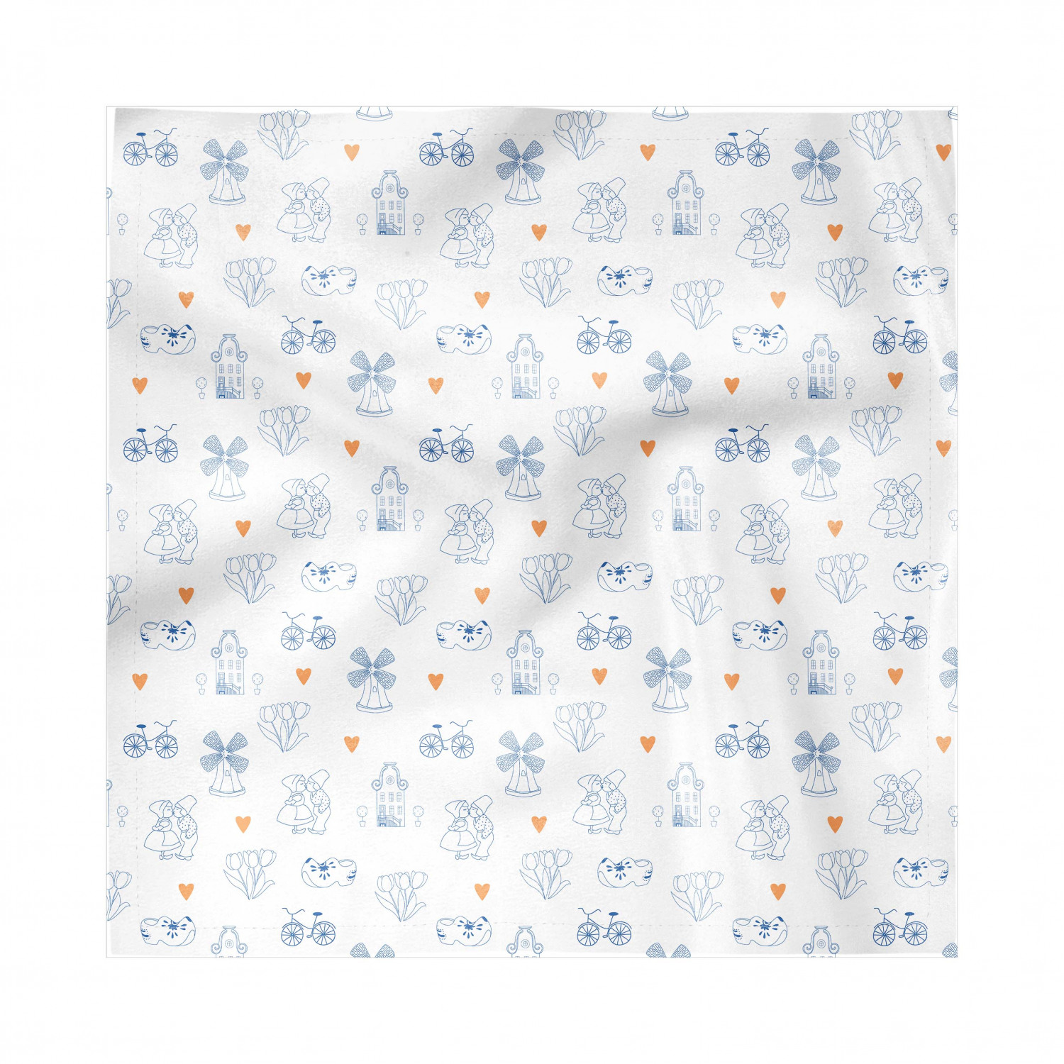 Dutch Decorative Satin Napkins Set of 4, Traditional Holland Culture