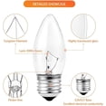 thumbnail image 2 of Bombillas Wuluretoos E26 equivalentes a candelabro LED de 60 W (8), 2 of 7