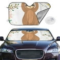 thumbnail image 2 of Balery Cute Sloth In Yoga Pose Tree Windshield Sun Shade, Car Front Window Sunshade Cover ,Automotive Interior Portected Blocks Uv Rays For Car Pickup Truck Suv Accessories- Small, 2 of 7