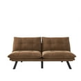thumbnail image 6 of Brown Convertible Folding Modern sofa Bed with Adjusted Armrests and Backrest, Sofa Bed with 800 lbs Weight Capacity, for Living Room, Lounge, Office, Apartment, 6 of 9