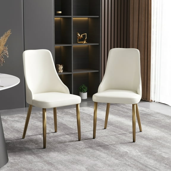 bokifol Dining Chairs Set of 2,Modern Comfy Dining Room Chairs with Thick Cushions,Upholstered Fabric Kitchen Side Chairs with Stainless steel Legs