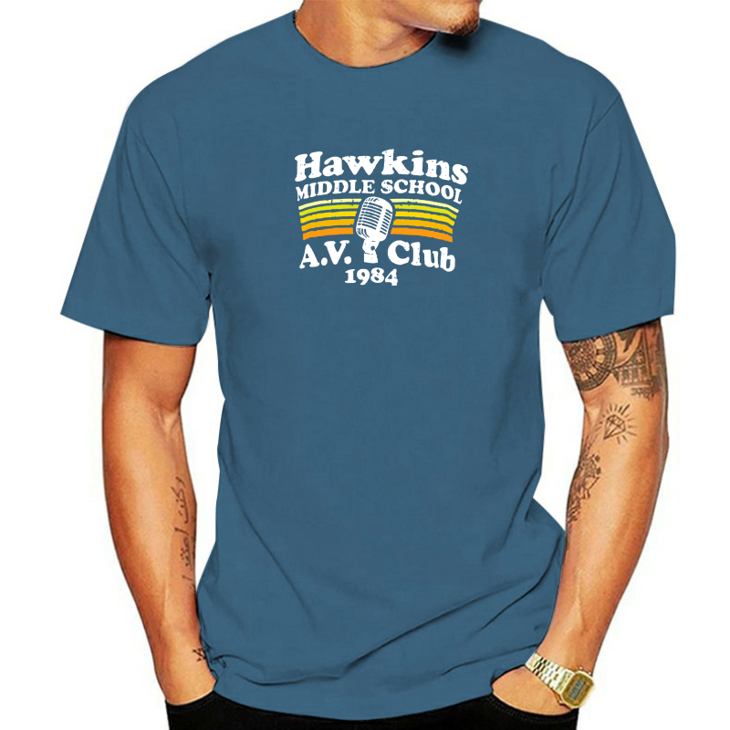 thumbnail image 3 of Hawkins Middle School A.V. Club T Shirt hawkins av club eleven netflix stranger dustin things mike lucas, 3 of 5