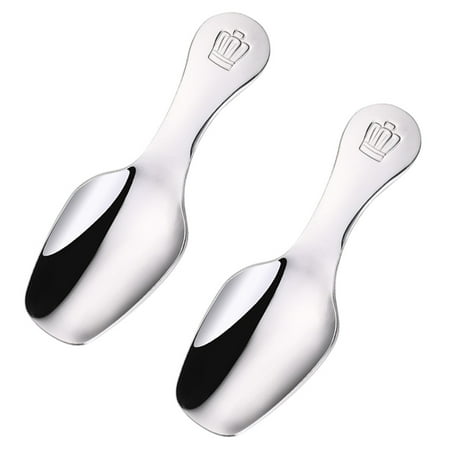 

2pcs Stainless Steel Tea Coffee Scoop Short Handle Dessert Spoon Kitchen Tools