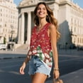 thumbnail image 3 of Jeiento Christmas Snowman Tank Tops Womens Casual Sleeveless V Neck Tunic Shirt Comfort Elastic Blouse Athletic Tennis Golf Shirts Xmas Holiday Party Tee,3XL, 3 of 7