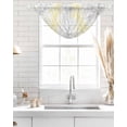thumbnail image 4 of Waterfall Valances for Windows, Yellow Gray Kitchen Sheer Valance Curtains, Pastoral Botanical Branch Aesthetics Rod Pocket Elegant Swag Valances for Living Room Bedroom, 47.2"x38.5", 2 Panel, 4 of 8