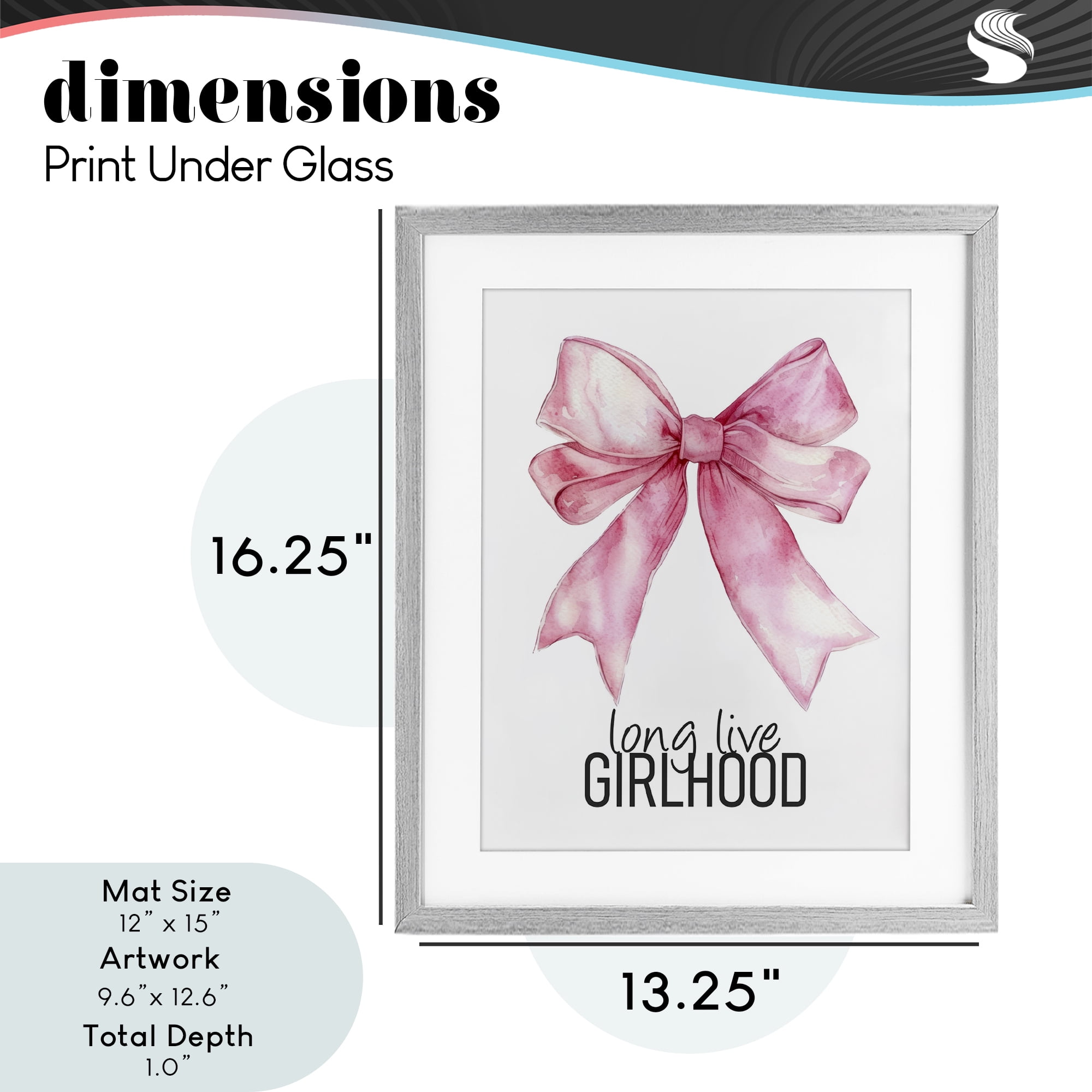 Long Live Girlhood Gray Framed Print Under Glass, design by Kim Allen