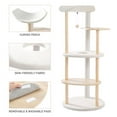 thumbnail image 3 of SALE CLEARANCE Multi-Level Cat Tree Modern Cat Tower Wooden Activity Center with Scratching Posts Beige, 3 of 8
