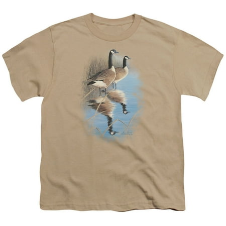 Wildlife/Morning Reflections Canada Geese S/S Youth 18/1 Sand Ww115