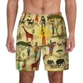 thumbnail image 3 of Uemuo Ethnic African Pattern Mens Swim Trunks Quick Dry Board Shorts with Mesh Lining, Stretch Beach Shorts Quick Dry No-Chafing Board Shorts-, 3 of 9
