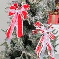 thumbnail image 4 of Bowknot Pendent Handmade Ribbon Design Bright Color Increase Atmosphere Linen Xmas Theme Bowknot Hanging Decor for Festival, 4 of 8