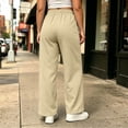 thumbnail image 5 of ClodeEU Women's Plus Size Elastic Waist Drawstring Sweatpants with Pockets ,Solid Color Casual Athletic Pants Beige,Women's Plus L, 5 of 9