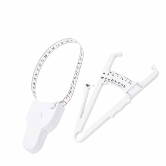 M Buder Skin Fat Caliper Press Type Clip Clear Scales High Accuracy mm/in Body Measure Tape White