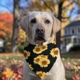 thumbnail image 2 of Dog Bandana 1 Pack,Black Yellow Sunflower Pattern Bandanas for Dogs,Cat Bandana,Small/ Large Dog Bandana 2 Size,Dog Bandanas, 2 of 6