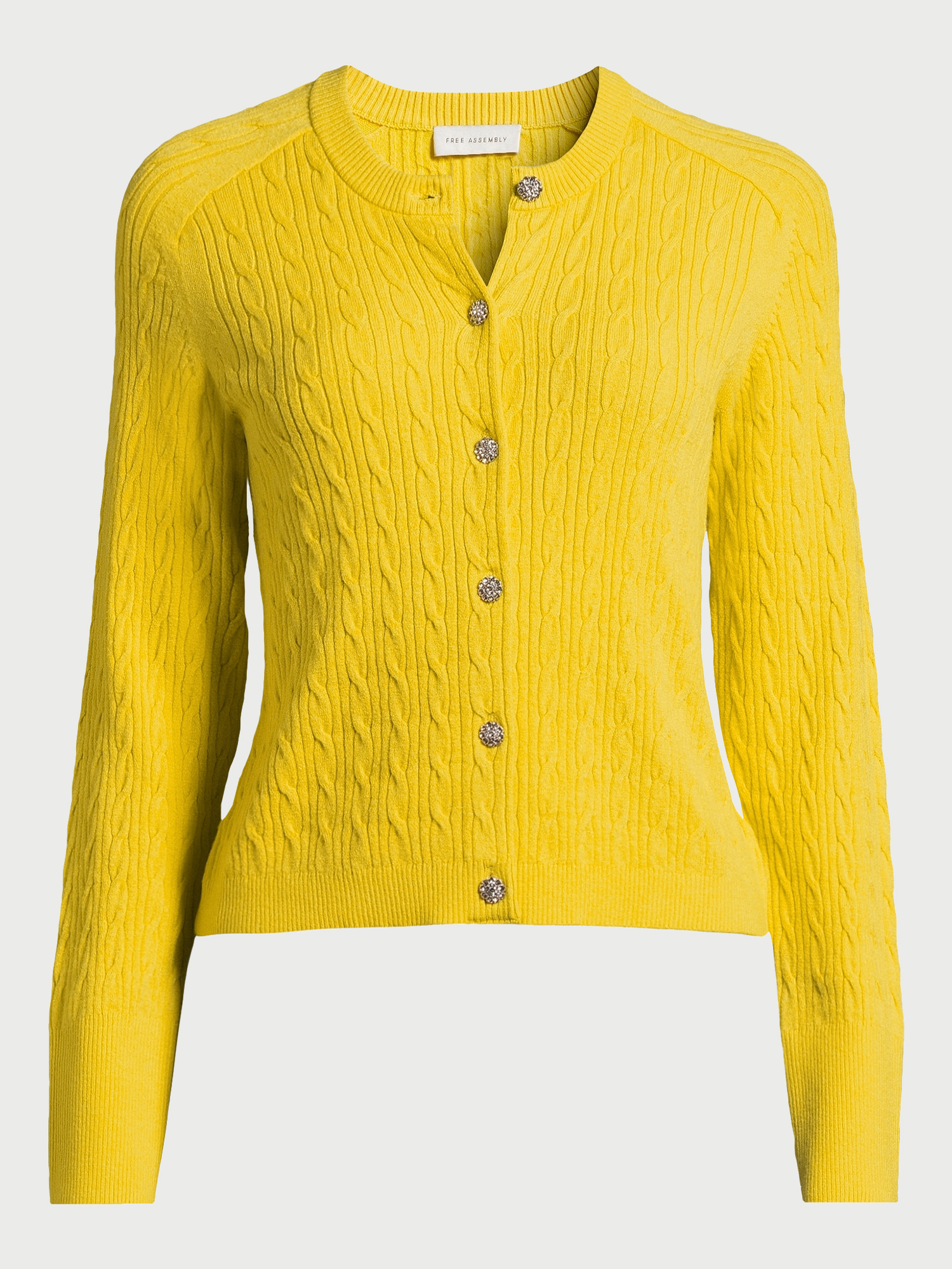 Free Assembly Women’s Cable Knit Cardigan Sweater with Long Sleeves ...