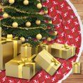 thumbnail image 4 of Falda para árbol de Navidad, falda para árbol de Navidad de 110cm con ciervo copo de nieve para decoraciones para fiestas navideñas, 4 of 5